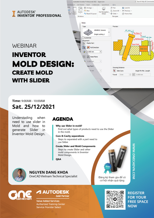Thiết kế khuôn có Slider với Inventor Mold Design